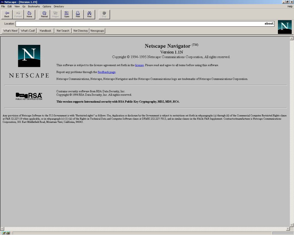 Netscape Navigator 1.1 Browser for Windows 95 (1995)
